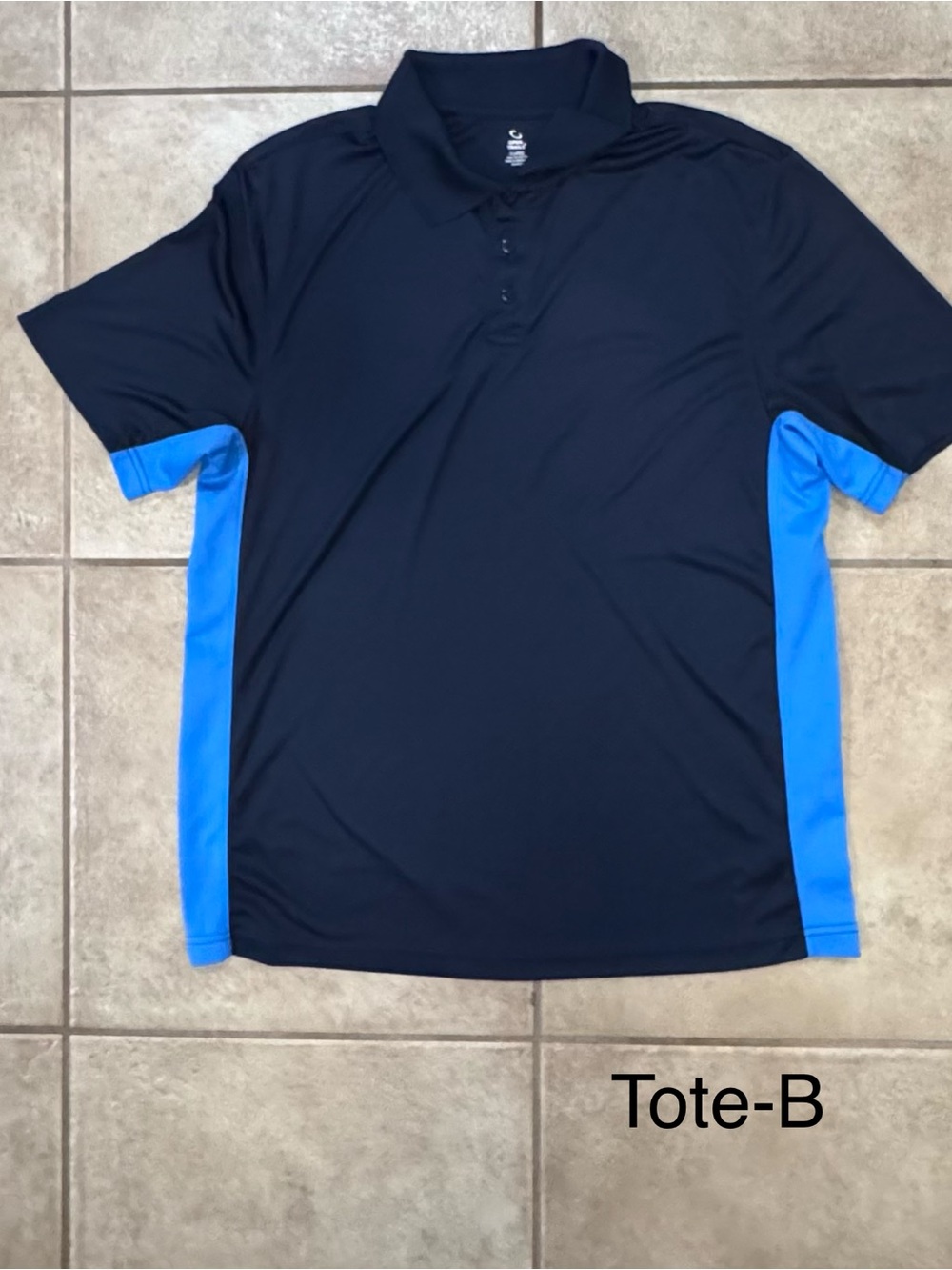 Performance Colorblock Polo in Navy with Blue Panels